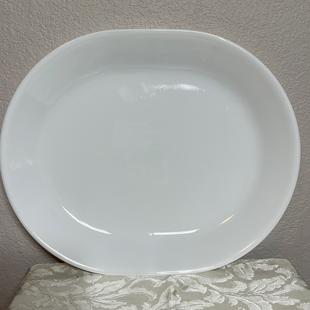 Vintage Corelle Platter Winter Frost White 12.25”x10.5” New